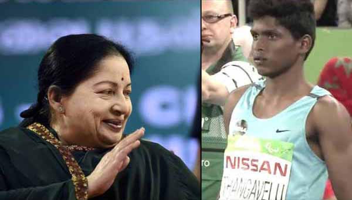 Jayalalithaa announces Rs. 2 cr reward for Paralympics gold medalist Mariyappan